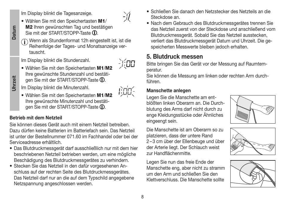 Blutdruck messen | Beurer BM 45 User Manual | Page 8 / 108