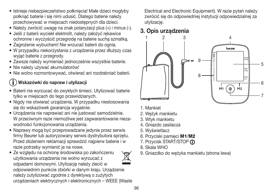 Opis urządzenia | Beurer BM 45 User Manual | Page 96 / 108