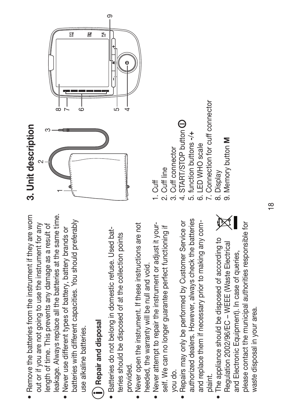 Unit description | Beurer BM 47 User Manual | Page 18 / 104