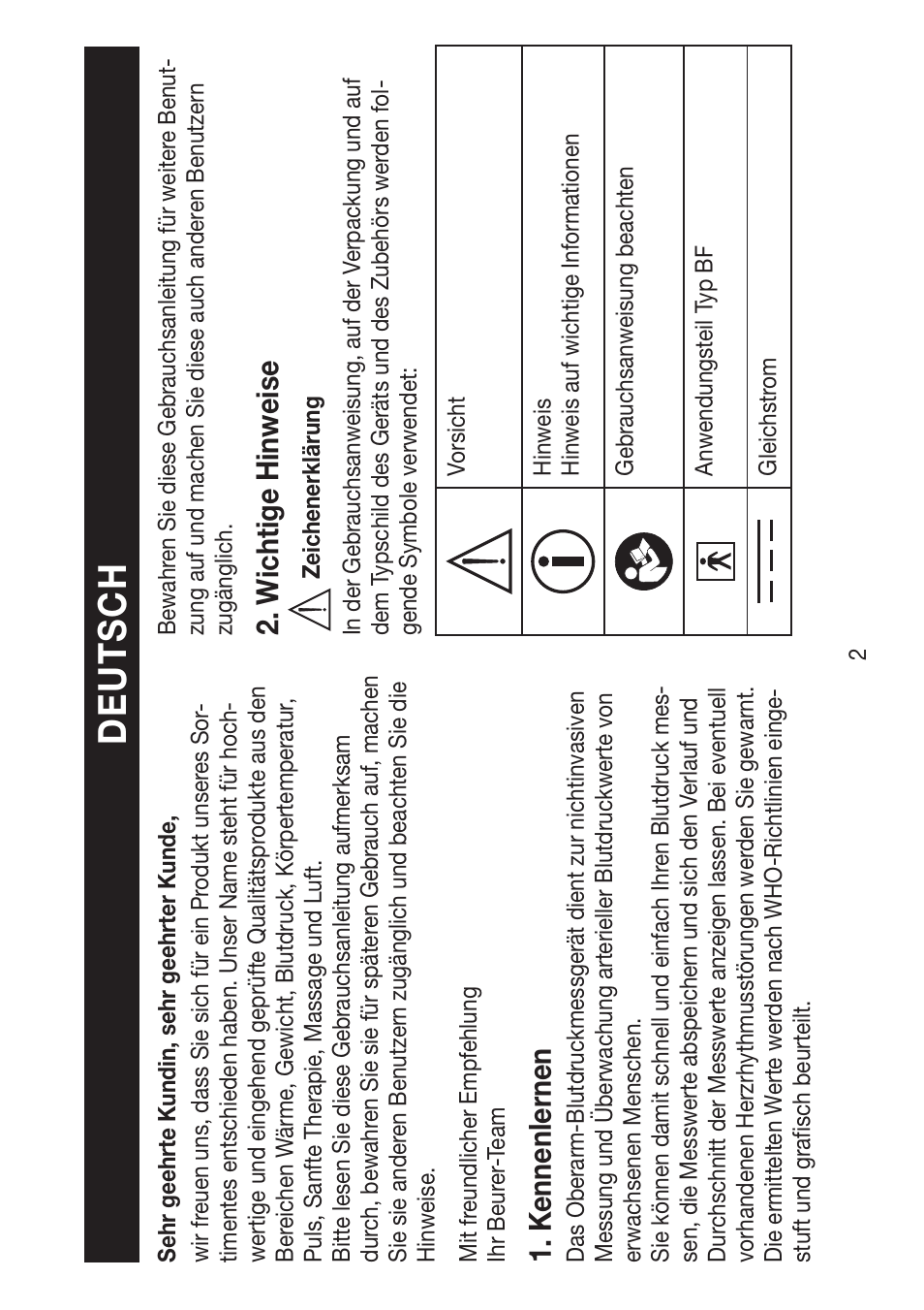 K ennenlernen, W ichtige hinweise | Beurer BM 47 User Manual | Page 2 / 104