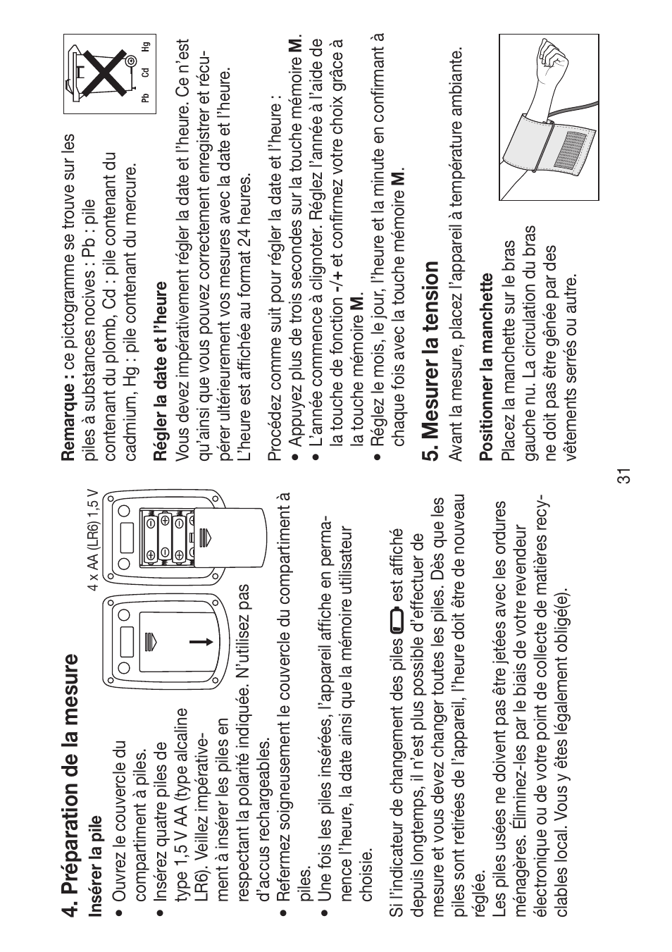 P répar ation de la mesur e, Mesur er la tension | Beurer BM 47 User Manual | Page 31 / 104