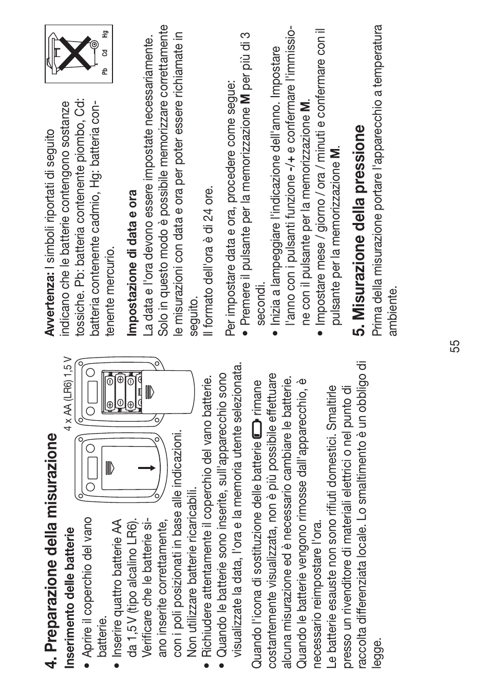 P repar azione della misur azione, Mis ur azione della pr essione | Beurer BM 47 User Manual | Page 55 / 104