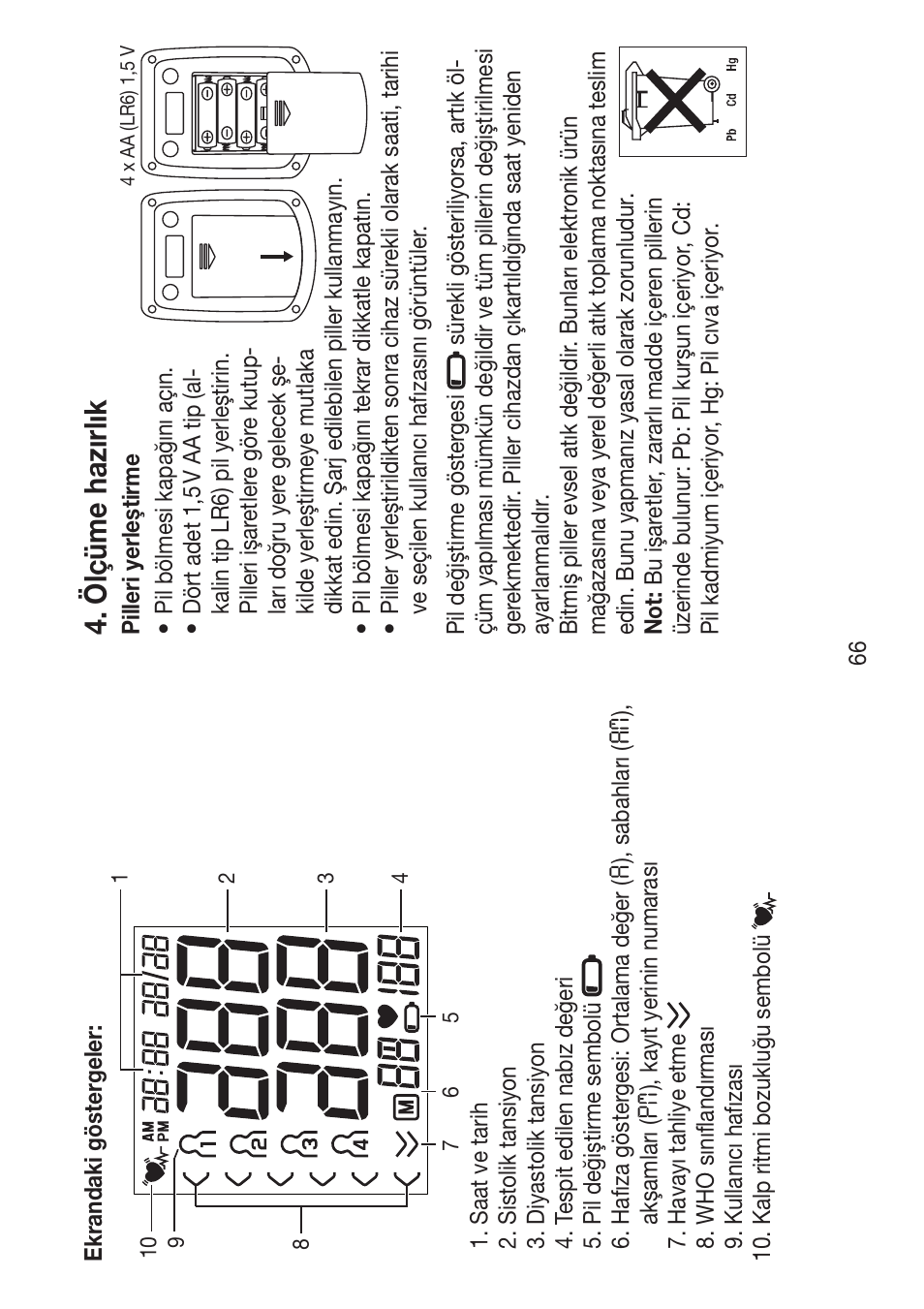 Ölçüme hazırlık | Beurer BM 47 User Manual | Page 66 / 104