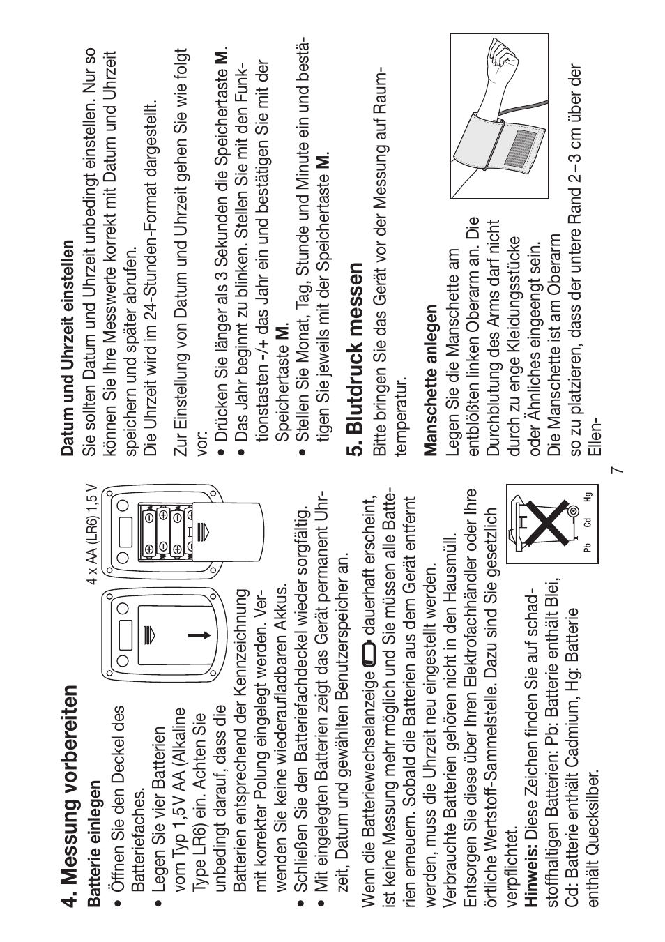 Messung vorber eit en, Blu tdruck messen | Beurer BM 47 User Manual | Page 7 / 104
