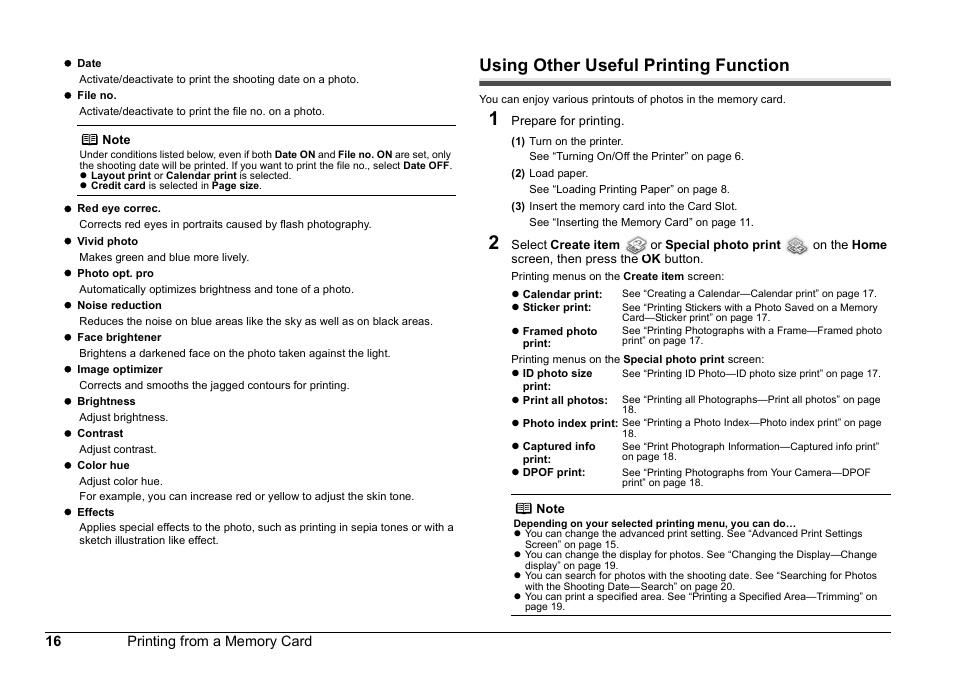 Using other useful printing function | Canon 320 User Manual | Page 19 / 59
