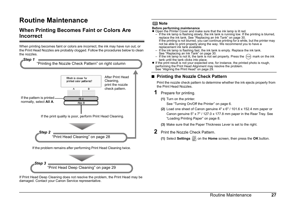 Routine maintenance | Canon 320 User Manual | Page 30 / 59