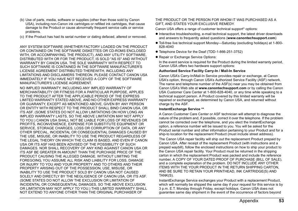 Canon 320 User Manual | Page 56 / 59