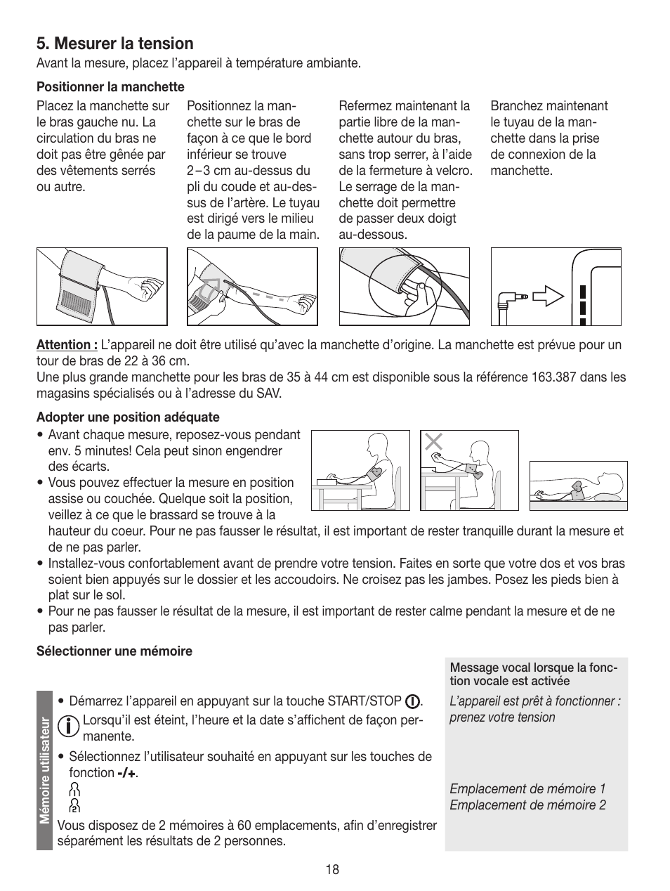 Mesurer la tension | Beurer BM 49 User Manual | Page 18 / 56