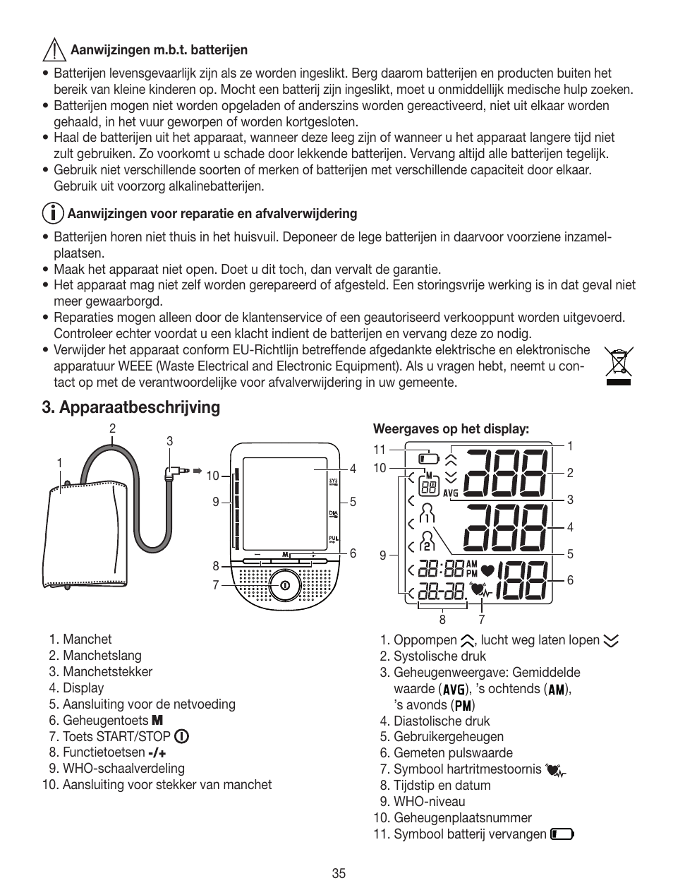 Apparaatbeschrijving | Beurer BM 49 User Manual | Page 35 / 56