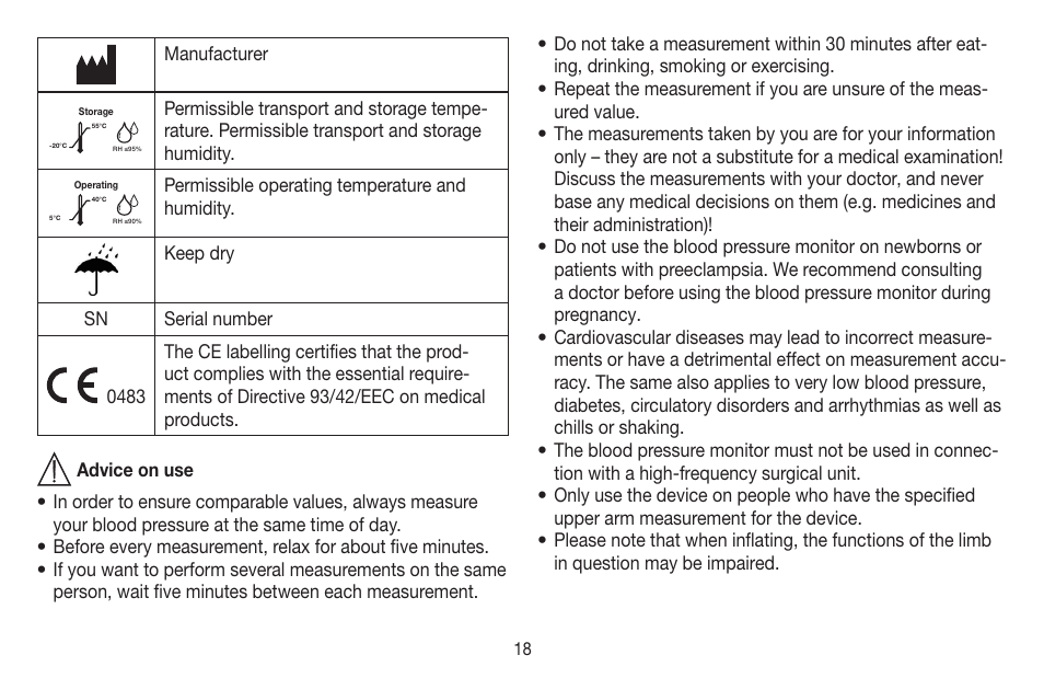 Beurer BM 58 User Manual | Page 18 / 124