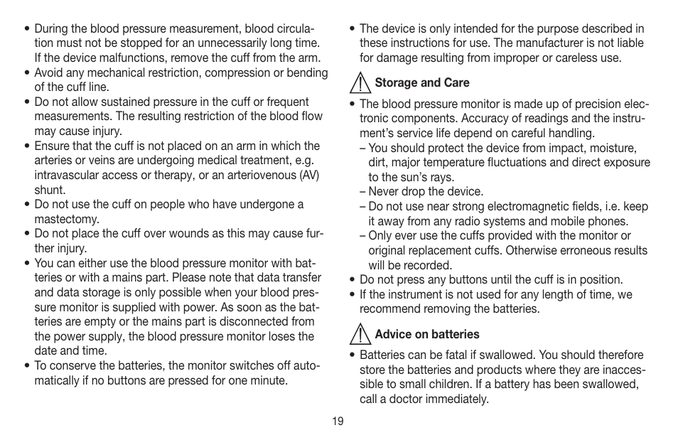 Beurer BM 58 User Manual | Page 19 / 124