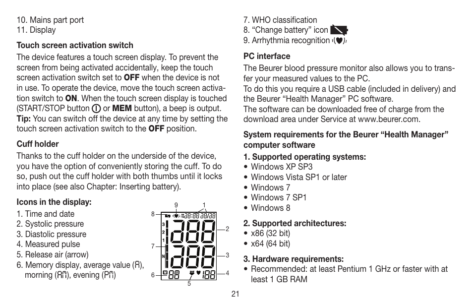 Beurer BM 58 User Manual | Page 21 / 124