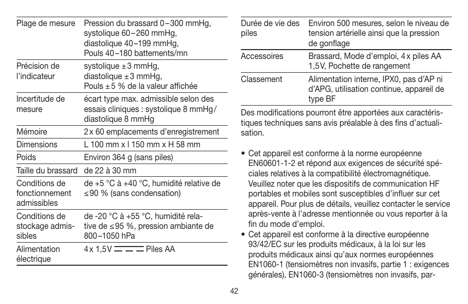 Beurer BM 58 User Manual | Page 42 / 124