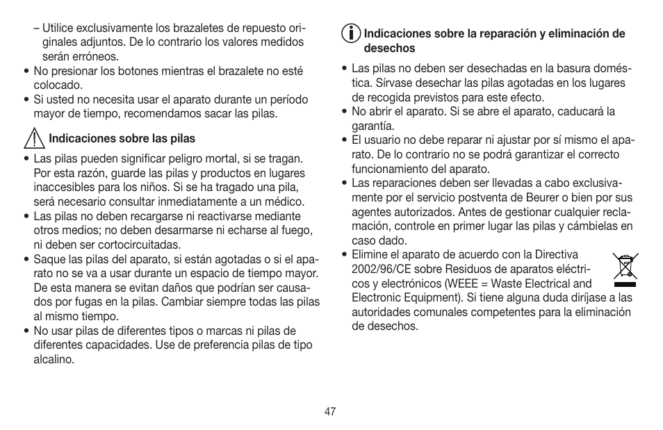 Beurer BM 58 User Manual | Page 47 / 124