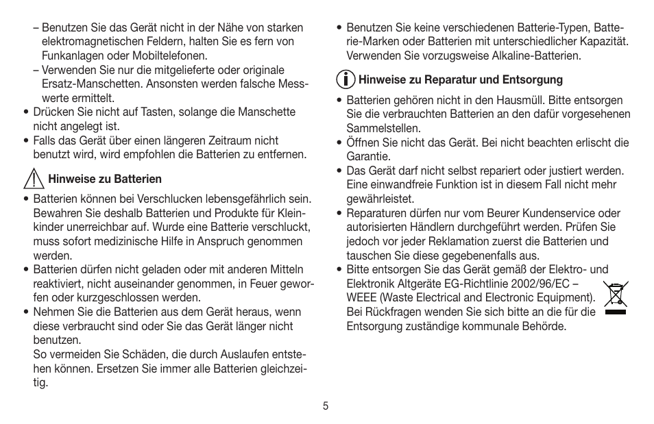 Beurer BM 58 User Manual | Page 5 / 124