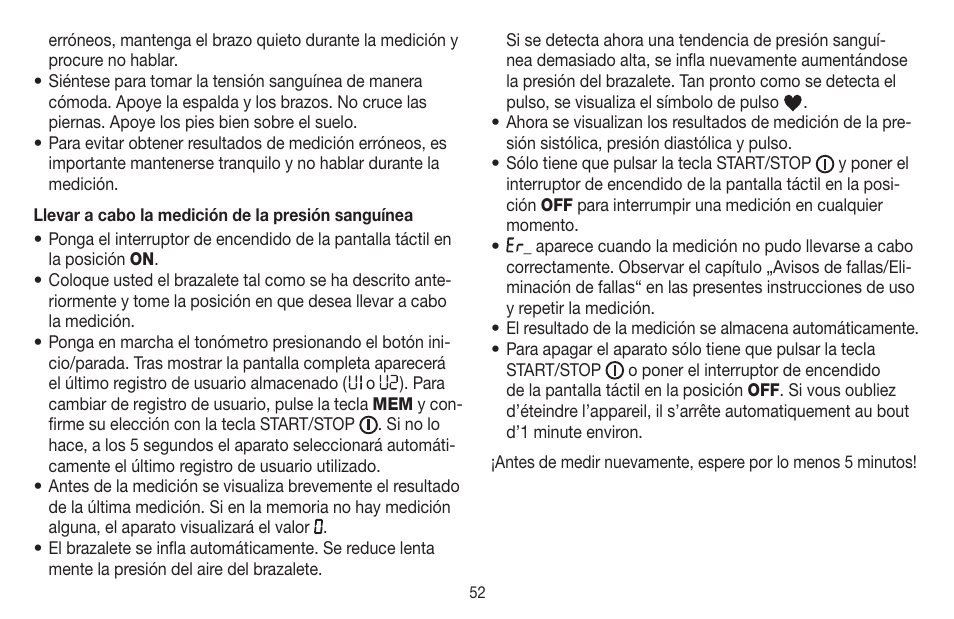 Beurer BM 58 User Manual | Page 52 / 124