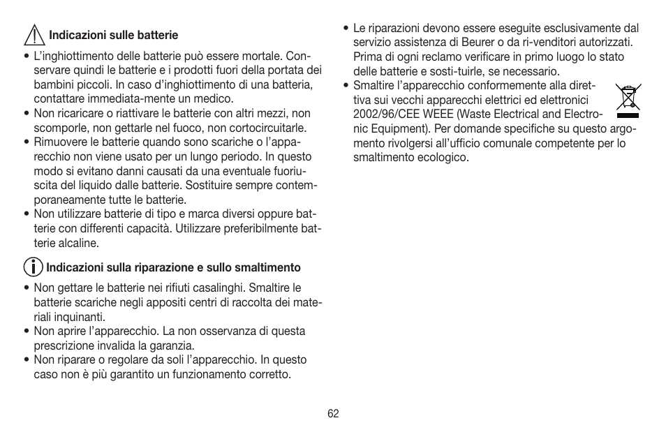 Beurer BM 58 User Manual | Page 62 / 124