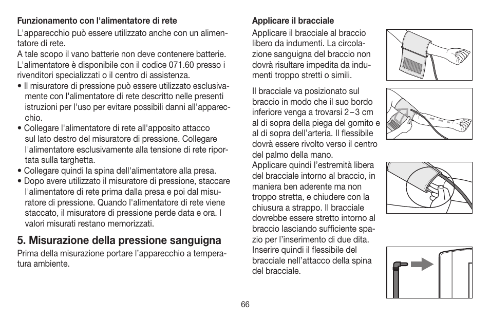 Misurazione della pressione sanguigna | Beurer BM 58 User Manual | Page 66 / 124