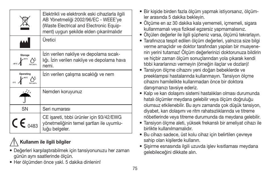 Beurer BM 58 User Manual | Page 75 / 124