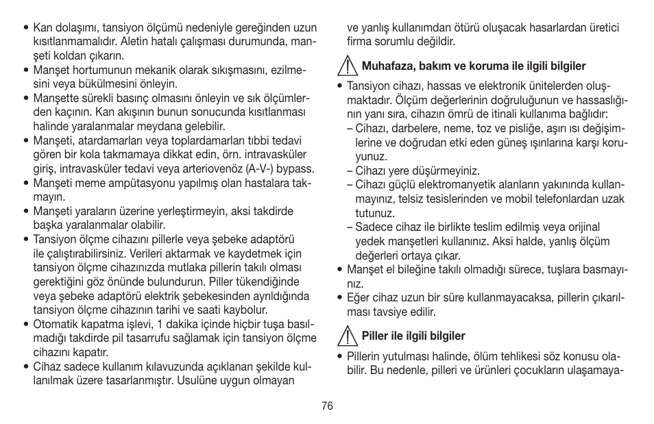 Beurer BM 58 User Manual | Page 76 / 124