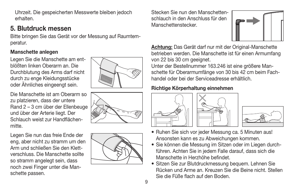 Blutdruck messen | Beurer BM 58 User Manual | Page 9 / 124