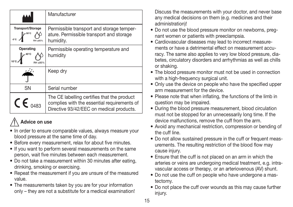 Beurer BM 60 User Manual | Page 15 / 100