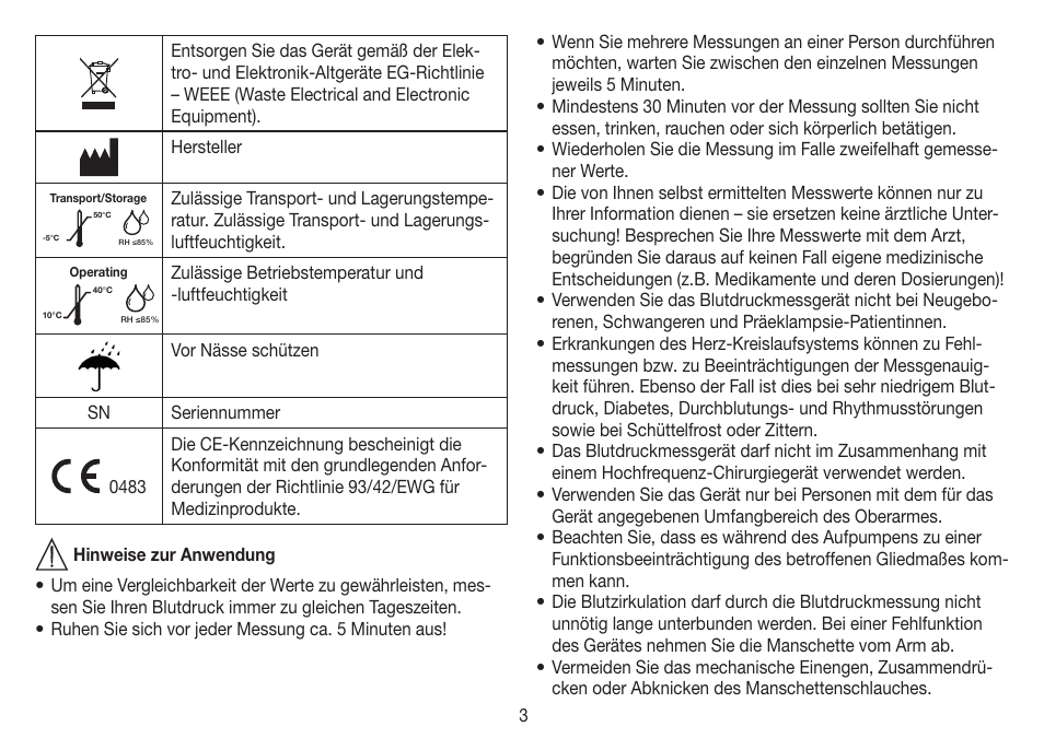 Beurer BM 60 User Manual | Page 3 / 100