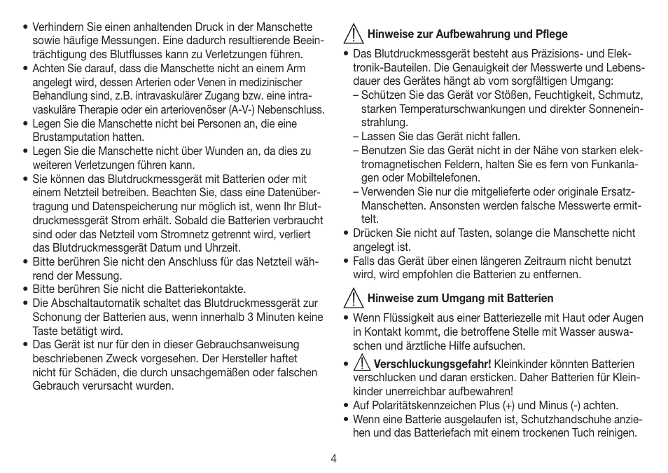 Beurer BM 60 User Manual | Page 4 / 100