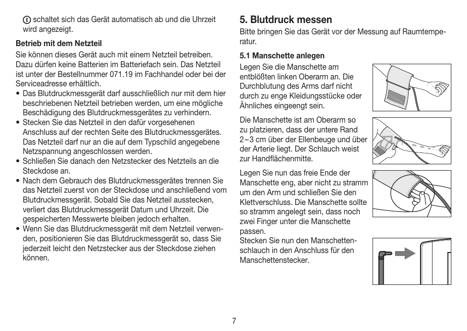 Blutdruck messen | Beurer BM 60 User Manual | Page 7 / 100