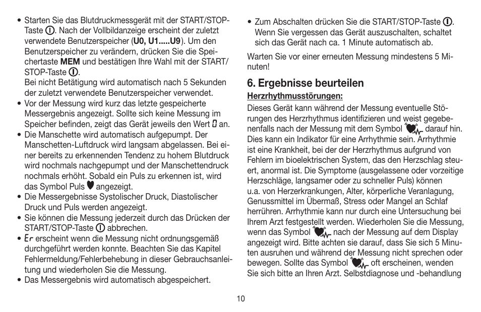 Ergebnisse beurteilen | Beurer BM 65 User Manual | Page 10 / 116