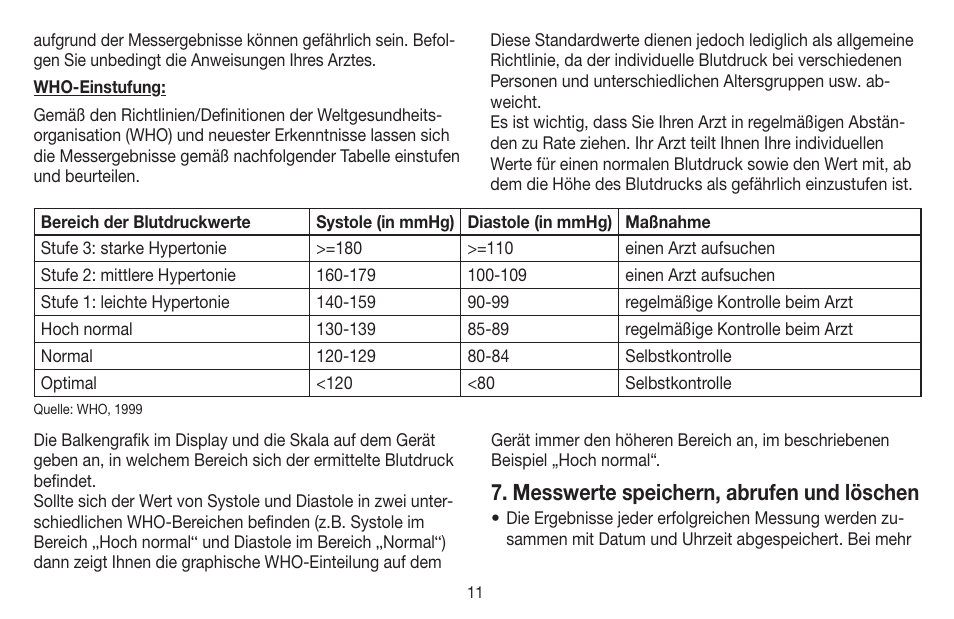 Messwerte speichern, abrufen und löschen | Beurer BM 65 User Manual | Page 11 / 116