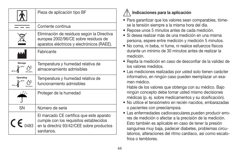 Beurer BM 65 User Manual | Page 44 / 116
