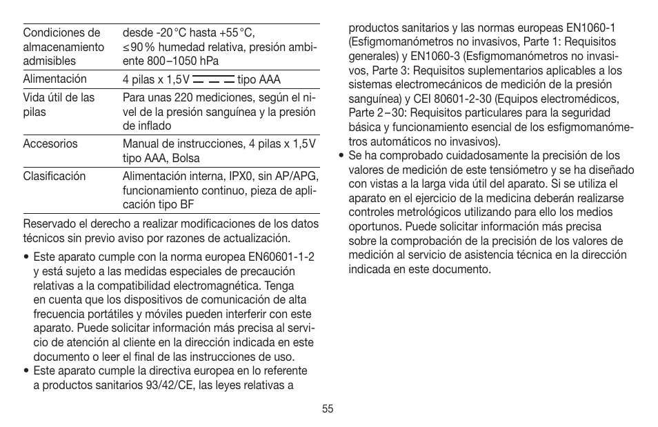 Beurer BM 65 User Manual | Page 55 / 116