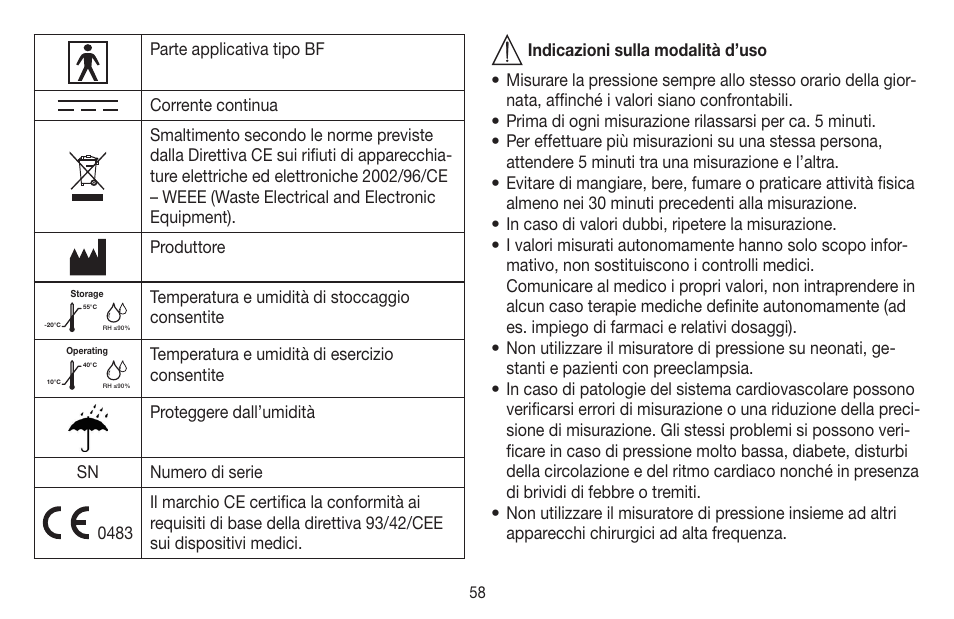 Beurer BM 65 User Manual | Page 58 / 116