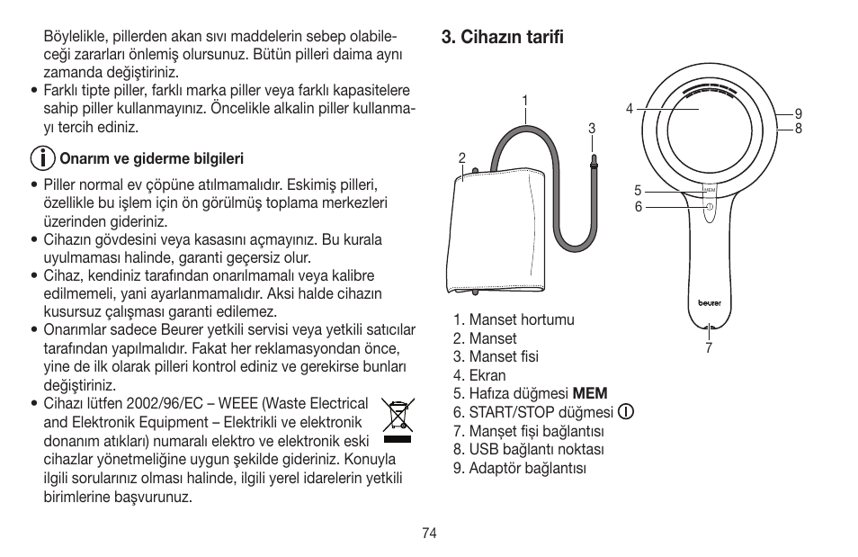 Beurer BM 65 User Manual | Page 74 / 116