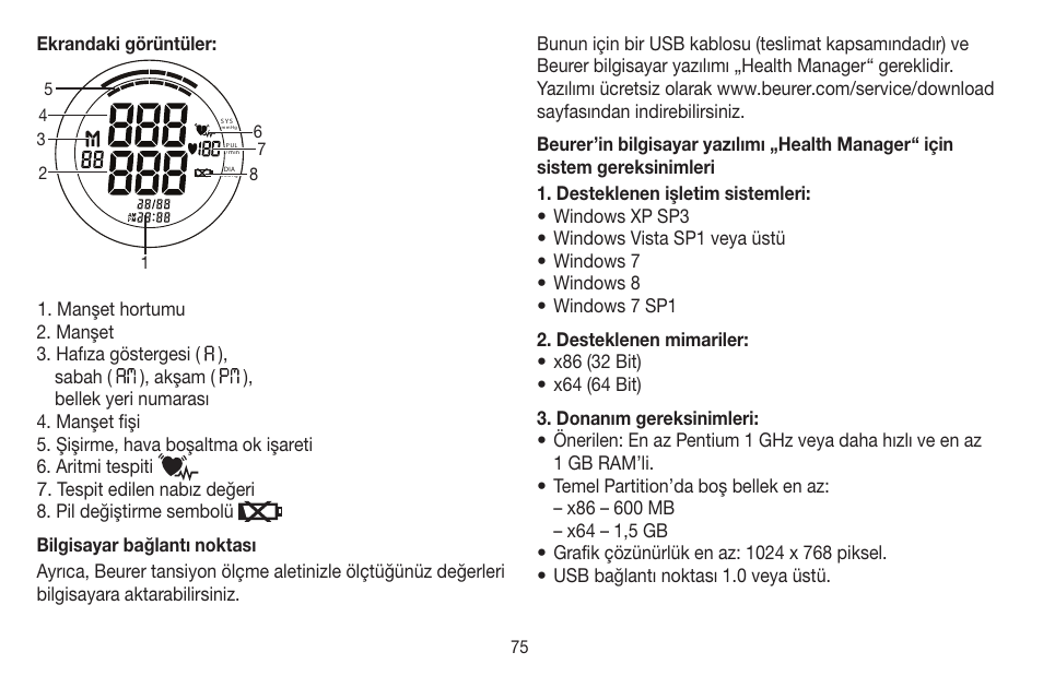 Beurer BM 65 User Manual | Page 75 / 116