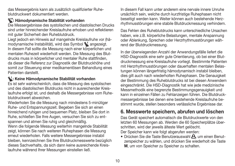 Messwerte speichern, abrufen und löschen | Beurer BM 70 User Manual | Page 10 / 100
