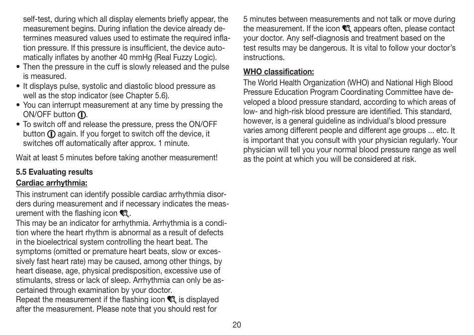 Beurer BM 70 User Manual | Page 20 / 100