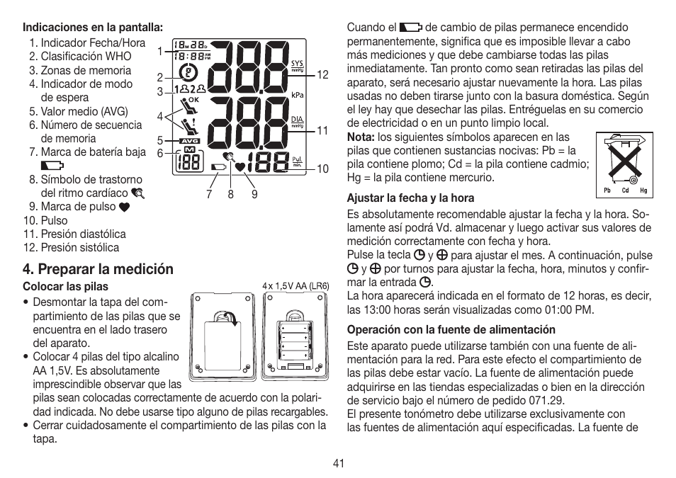 Preparar la medición | Beurer BM 70 User Manual | Page 41 / 100