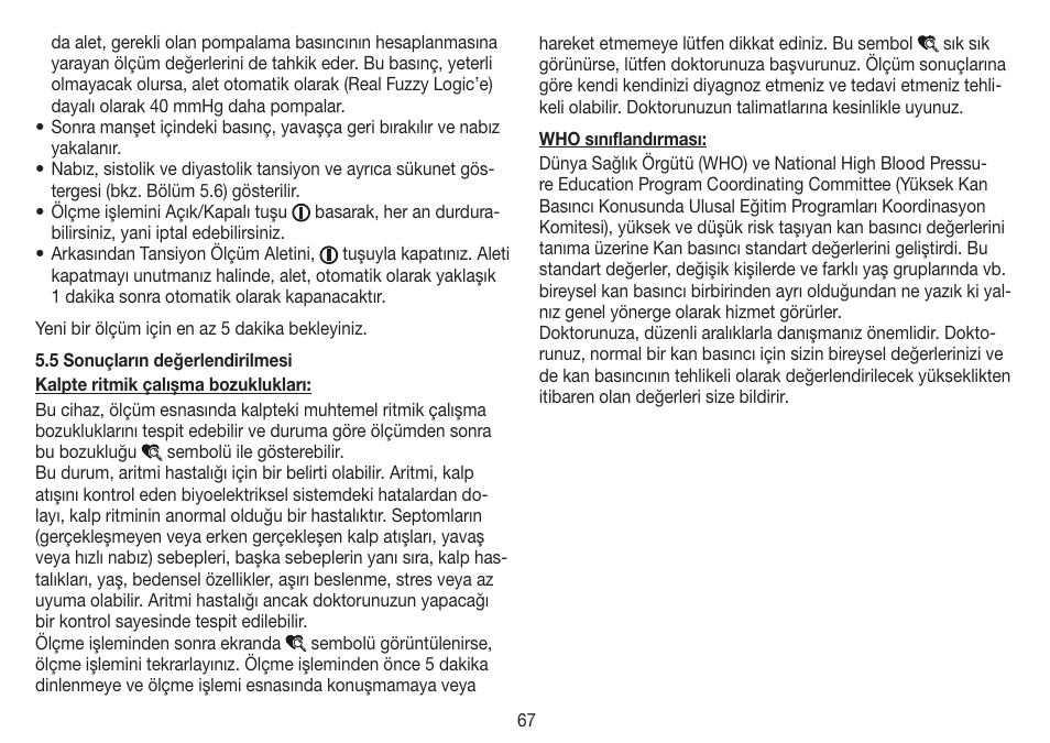 Beurer BM 70 User Manual | Page 67 / 100