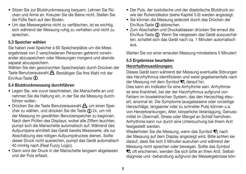 Beurer BM 70 User Manual | Page 8 / 100