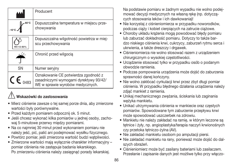 Beurer BM 70 User Manual | Page 86 / 100