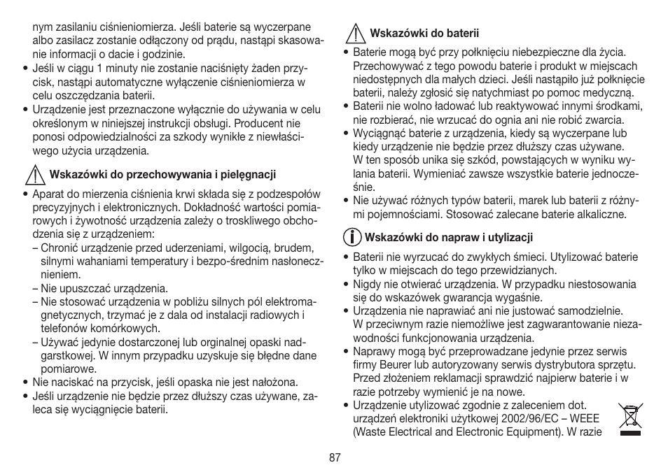 Beurer BM 70 User Manual | Page 87 / 100