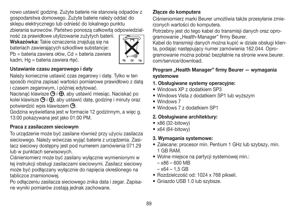 Beurer BM 70 User Manual | Page 89 / 100