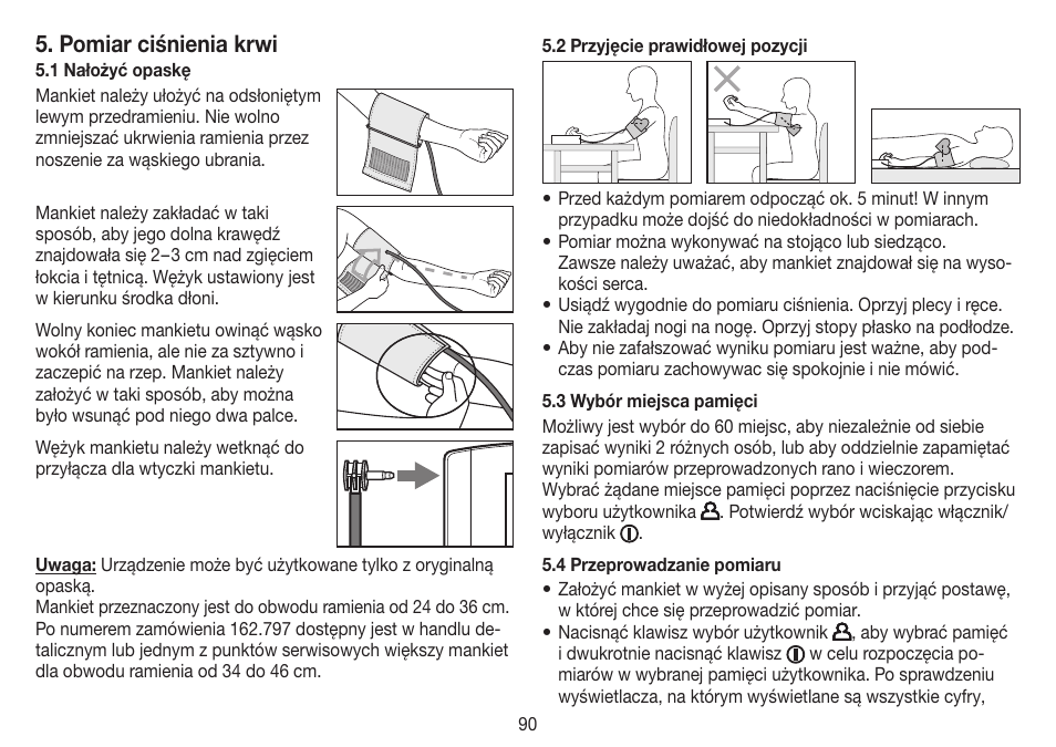 Pomiar ciśnienia krwi | Beurer BM 70 User Manual | Page 90 / 100