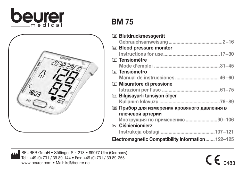 Beurer BM 75 User Manual | 128 pages
