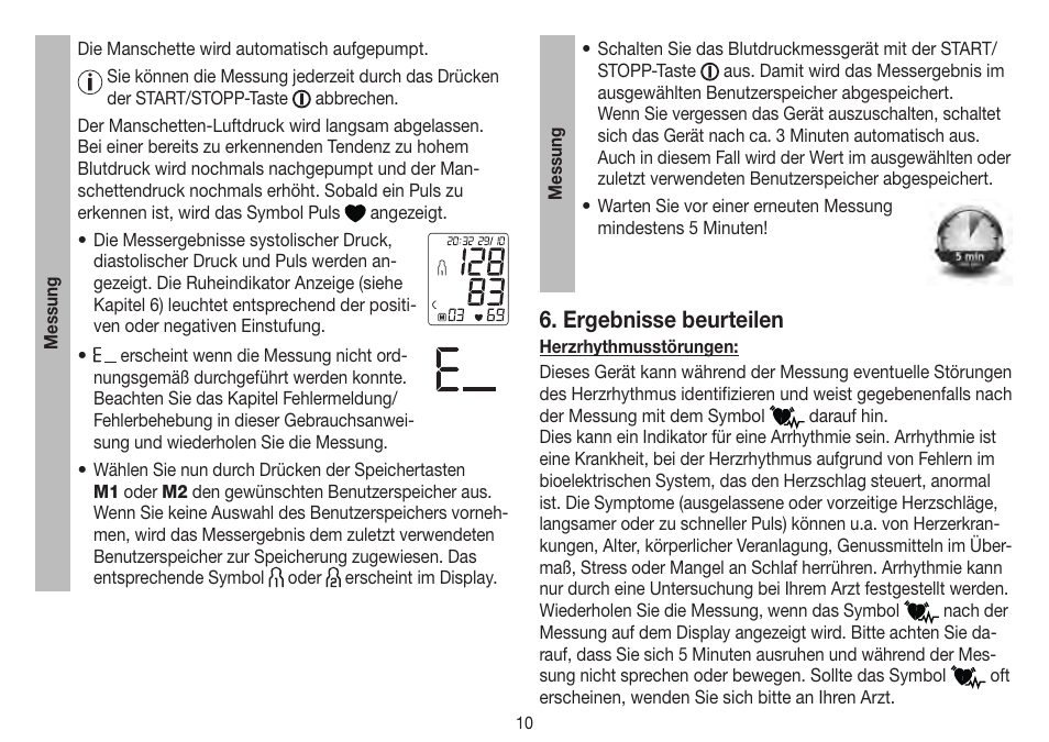 Ergebnisse beurteilen | Beurer BM 75 User Manual | Page 10 / 128