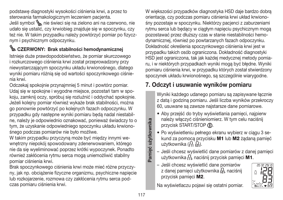 Odczyt i usuwanie wyników pomiaru | Beurer BM 75 User Manual | Page 117 / 128