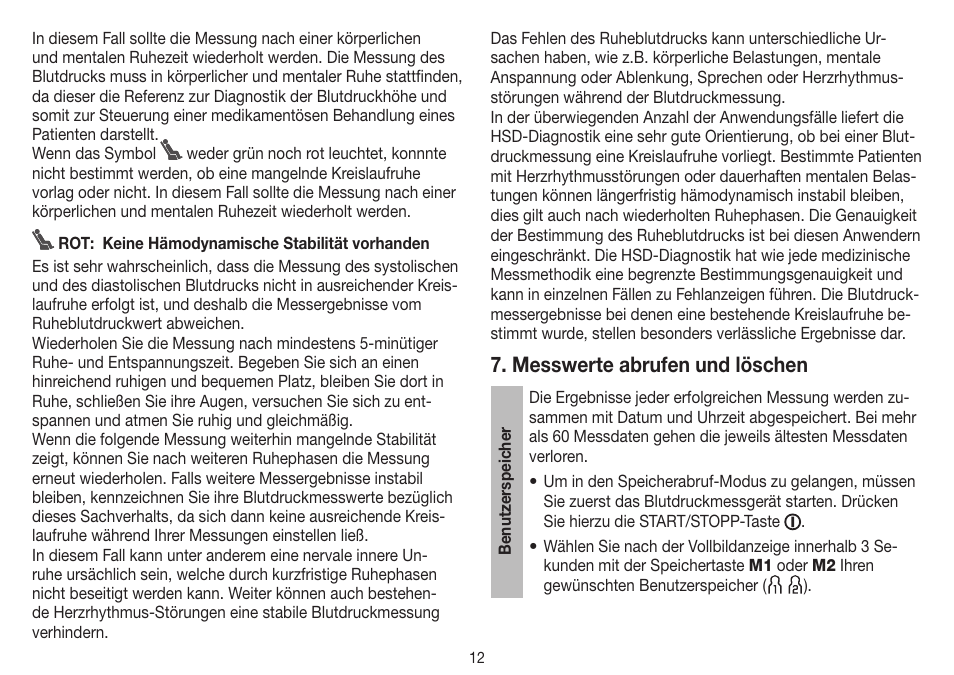 Messwerte abrufen und löschen | Beurer BM 75 User Manual | Page 12 / 128