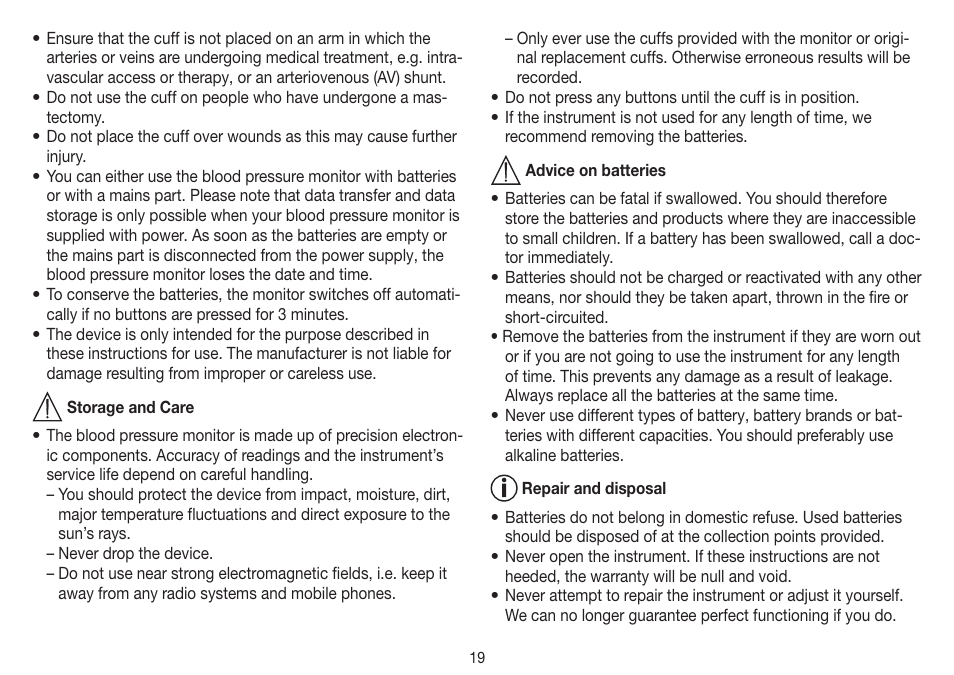 Beurer BM 75 User Manual | Page 19 / 128